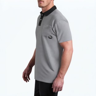 Men's Color Blocked Lapel Short Sleeved Polo Shirt