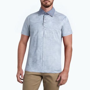 Contrasting Plaid Polo Shirt