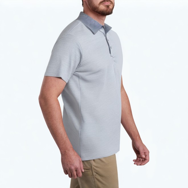 Contrasting Plaid Polo Shirt