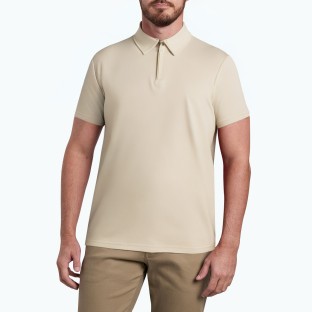 Casual Solid Color Half Zip Polo Shirt