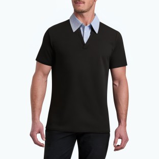 Fake Two Piece Splicing Short Sleeved Polo Shirt
