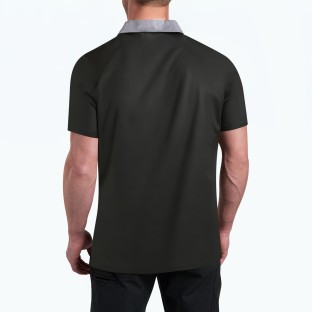 Men's Button Down Lapel Short Sleeved Polo Shirt 