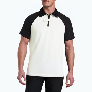 Men's Waffle Half Zip Short Sleeved POLO Shirt