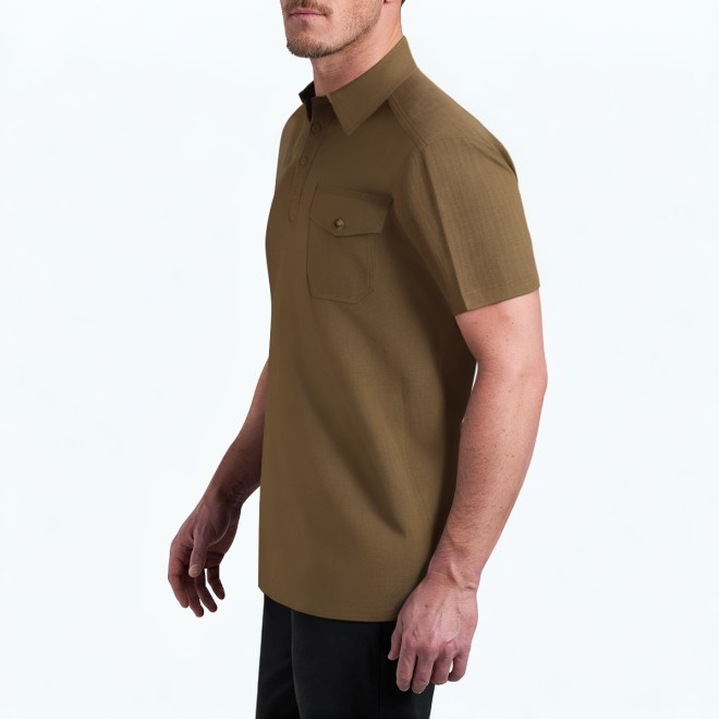 Men's Retro Solid Color Short Sleeve POLO Shirt