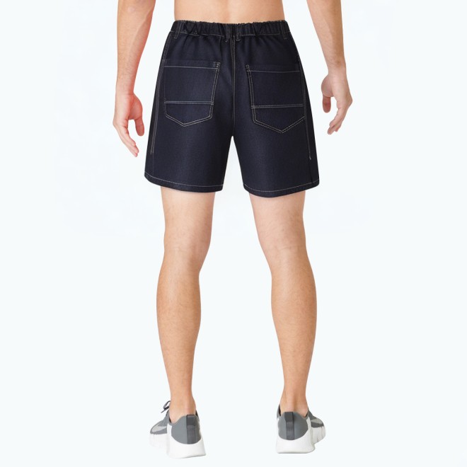 Casual Denim Shorts With Visible Stitching 