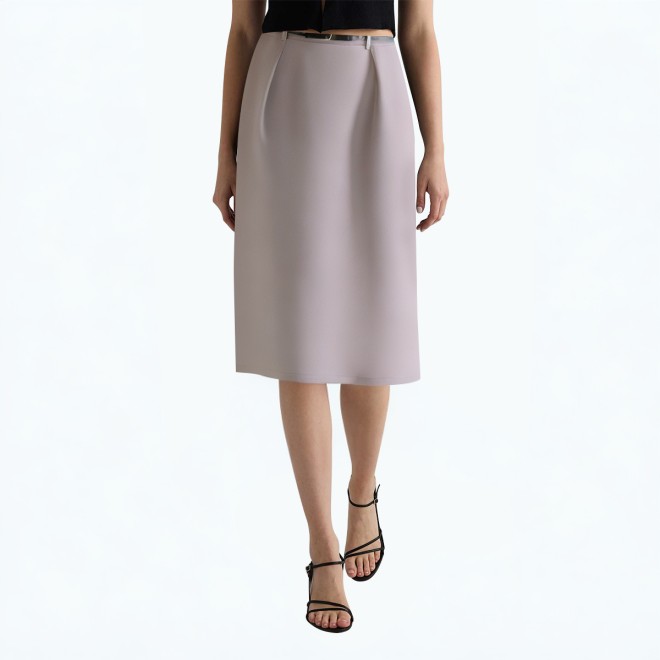 Lazy Style Drape High Waist Suit Skirt 