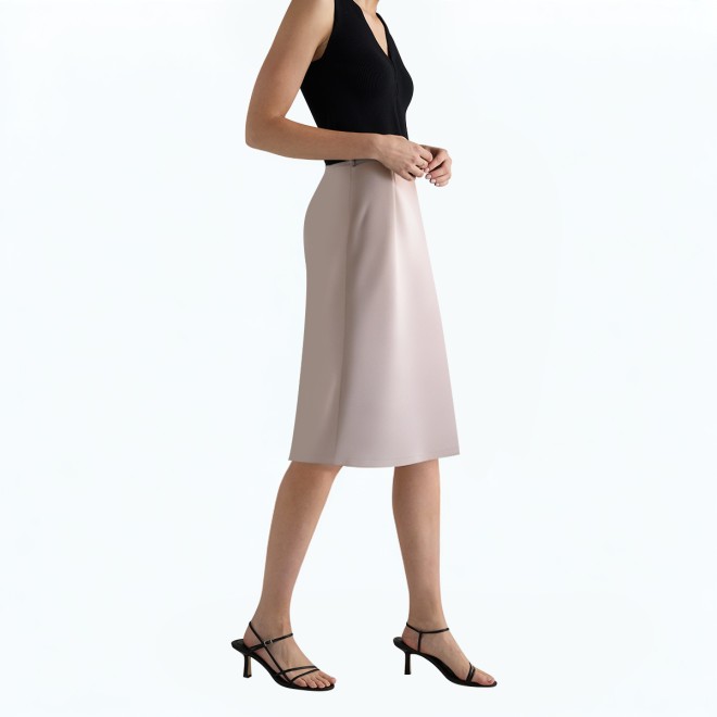 Lazy Style Drape High Waist Suit Skirt 