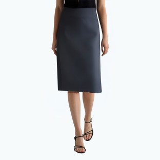 A Line Mid Length Suit Skirt