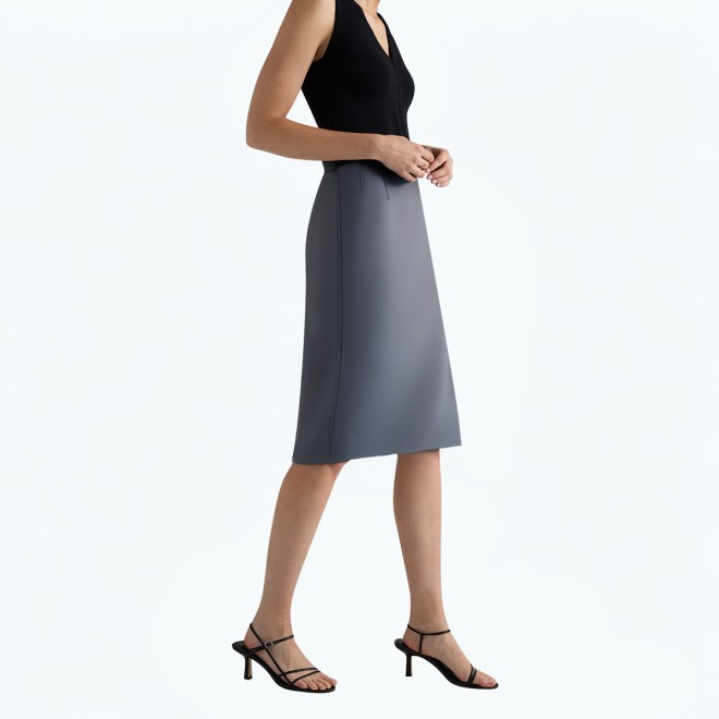 A Line Mid Length Suit Skirt