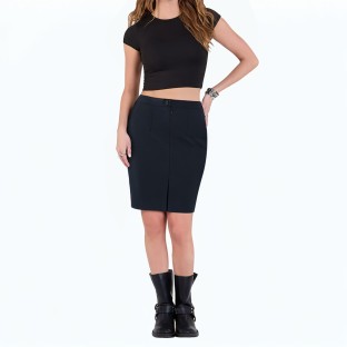 Dark Navy Suit Hip Skirt 