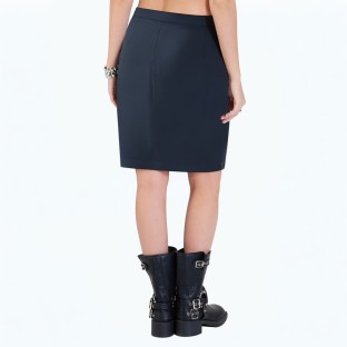 Dark Navy Suit Hip Skirt 