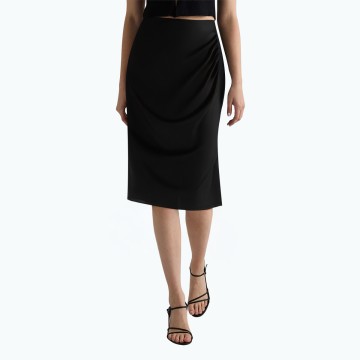 Silk Hip Wrapped Suit Skirt