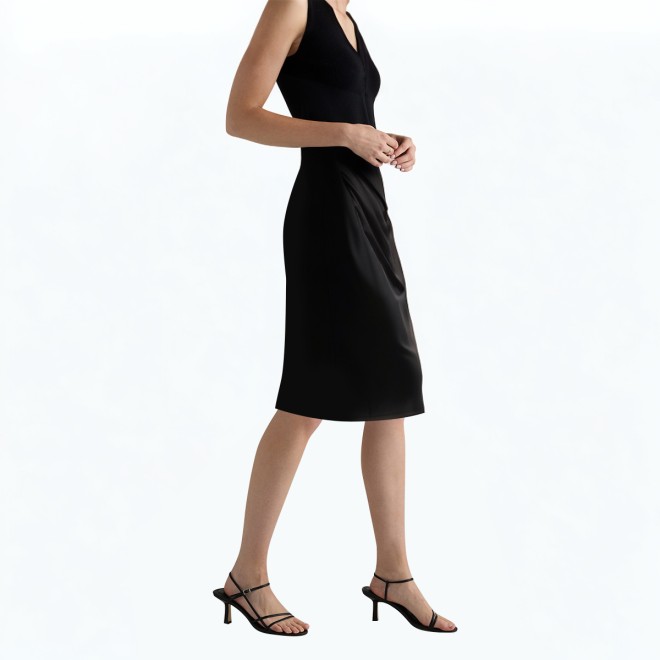 Silk Hip Wrapped Suit Skirt
