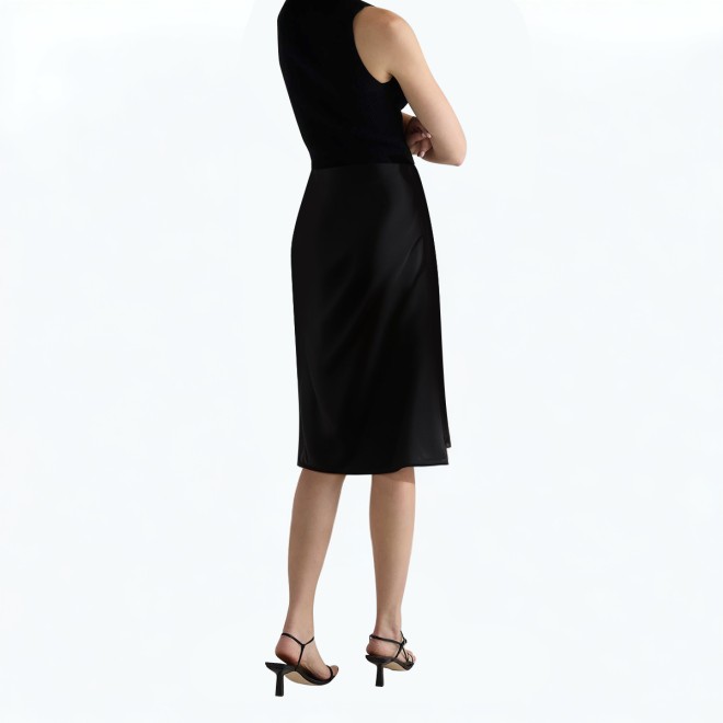 Silk Hip Wrapped Suit Skirt
