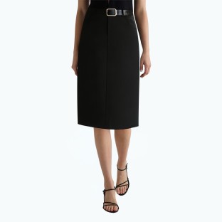 Classic Grey Urban Suit Skirt