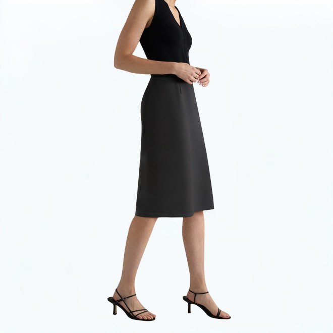 High Waisted Versatile A Line Suit Skirt