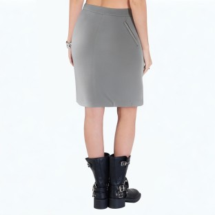 High Waisted Slit Straight Suit Skirt 