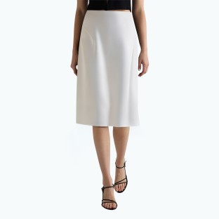 Pleated Slit Suit Skirt