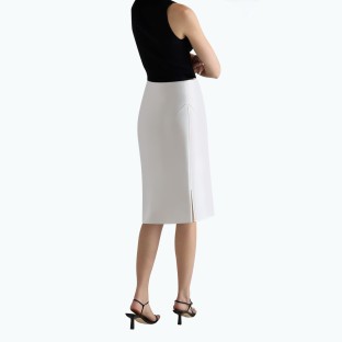 Pleated Slit Suit Skirt