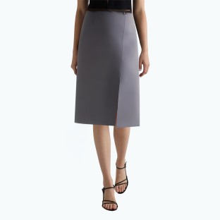 Side Slit A Line Suit Skirt