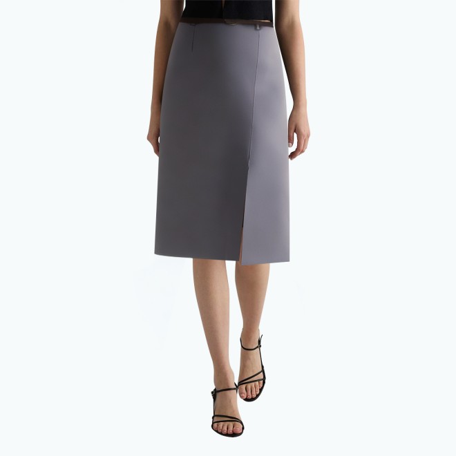 Side Slit A Line Suit Skirt