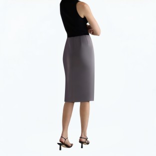 Side Slit A Line Suit Skirt