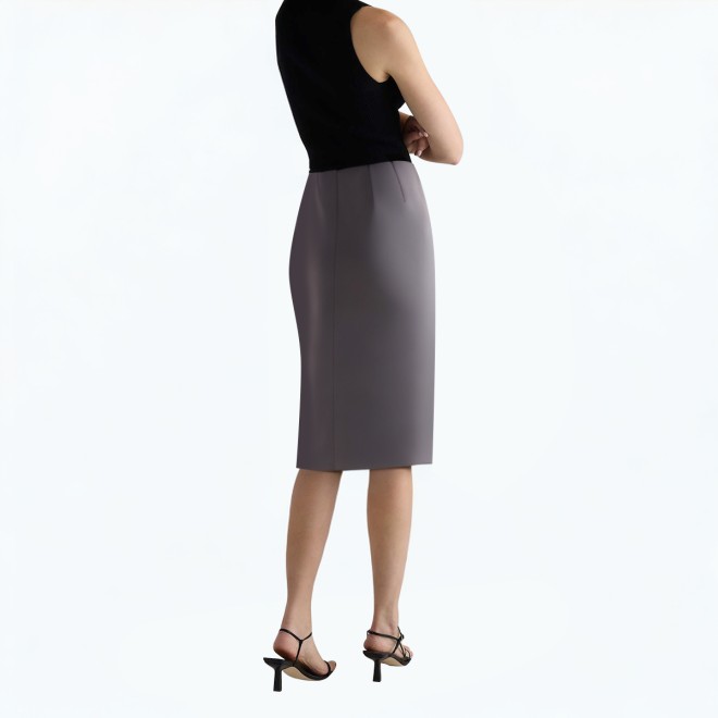 Side Slit A Line Suit Skirt