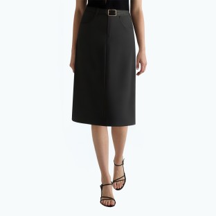 High Waisted H Shaped Suit Skirt
