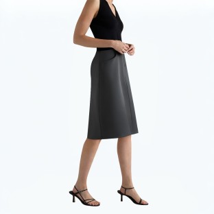 High Waisted H Shaped Suit Skirt