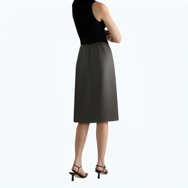 Gray A Line Mid Length Suit Skirt