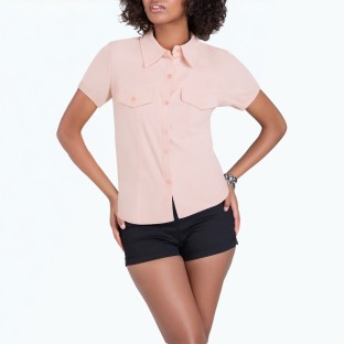 Simple And Versatile Solid Color Short Sleeved Shirt