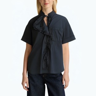 Asymmetric Lace Short Sleeved Shirt
