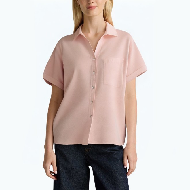 Simple Flying Sleeve Short Sleeved Shirt