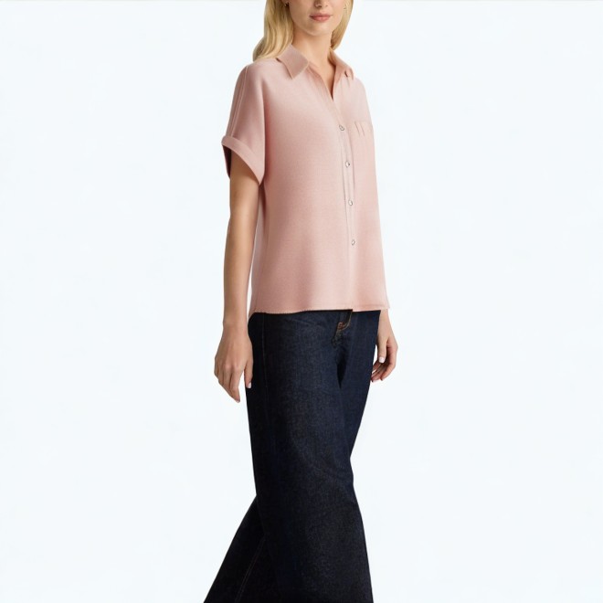 Simple Flying Sleeve Short Sleeved Shirt