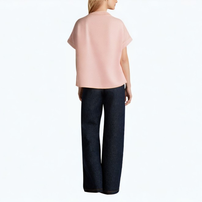 Simple Flying Sleeve Short Sleeved Shirt