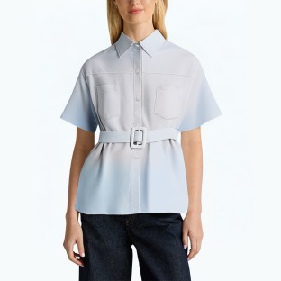 Summer V Neck Pleated Puff Sleeve Shirt