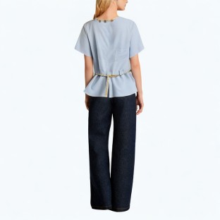 Summer Shell Sequin Short Sleeved Shirt