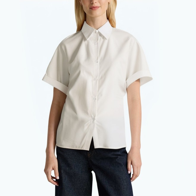 White Waist Short Sleeved Shirt