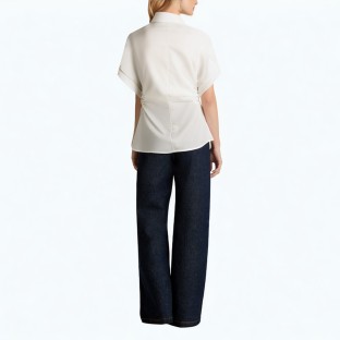 White Waist Short Sleeved Shirt
