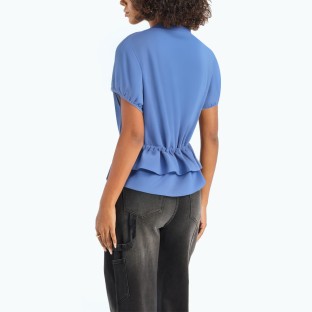 Ruffled Drawstring Waist Shirt 