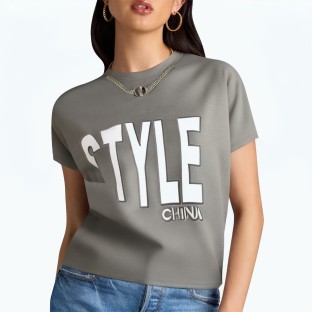 Irregular Hem Round Neck T Shirt 