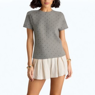 Summer Polka Dot Round Neck T shirt