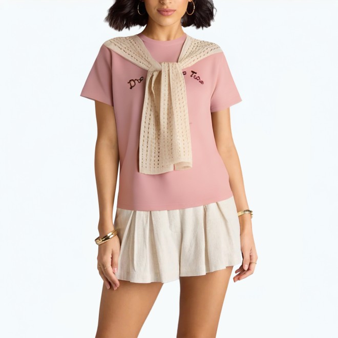 Women's Shawl Short Sleeve T Shirt