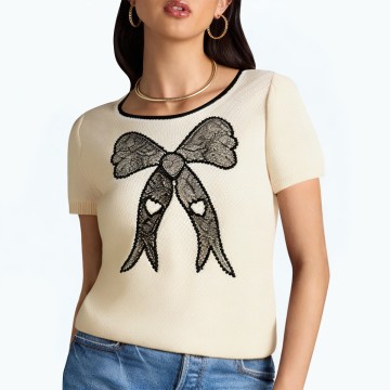 Summer Daily Knitted Short Sleeved T Shirt