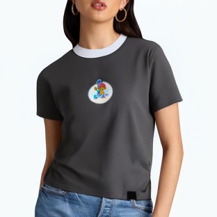 Gray Waist Short Sleeved T Shirt