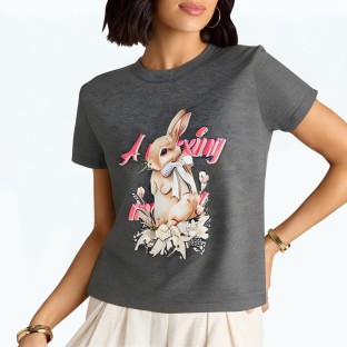 Dark Grey All Match Short Sleeved T Shirt