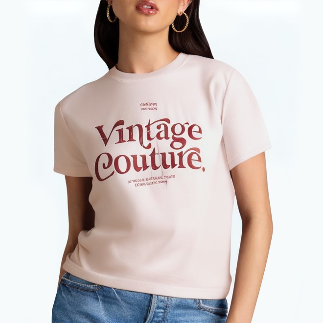 Waist Hugging Pink Short Sleeved T Shirt